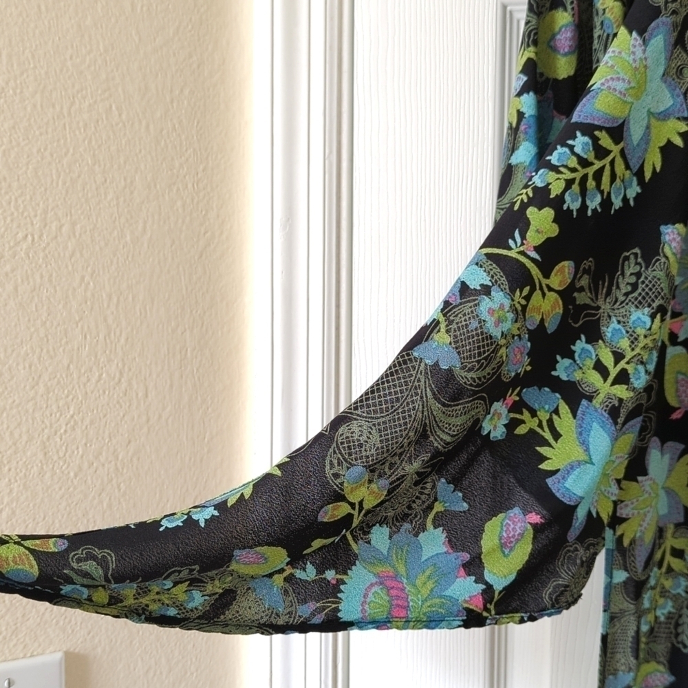 Love Lucy Love The Weekender Floral Tie Front Quarter Sleeve Kimono Cardigan XS - Picture 10 of 14